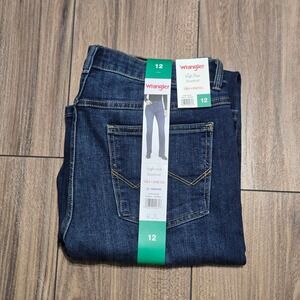 Wrangler Womens High Rise Bootcut Jeans Dark Blue Free to Stretch Size 12